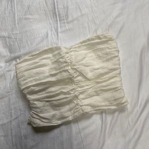 Ruched white top!